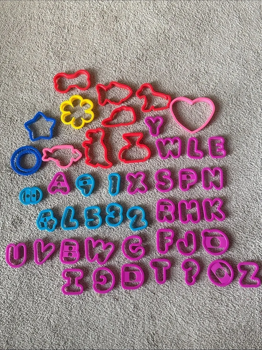 Colorful Alphabet & Shape Cookie Cutters Set of 47!
